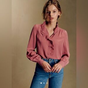 Sézane Chlo Silk Blouse